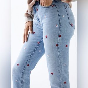 PacSun Red Daisy Mom Jeans